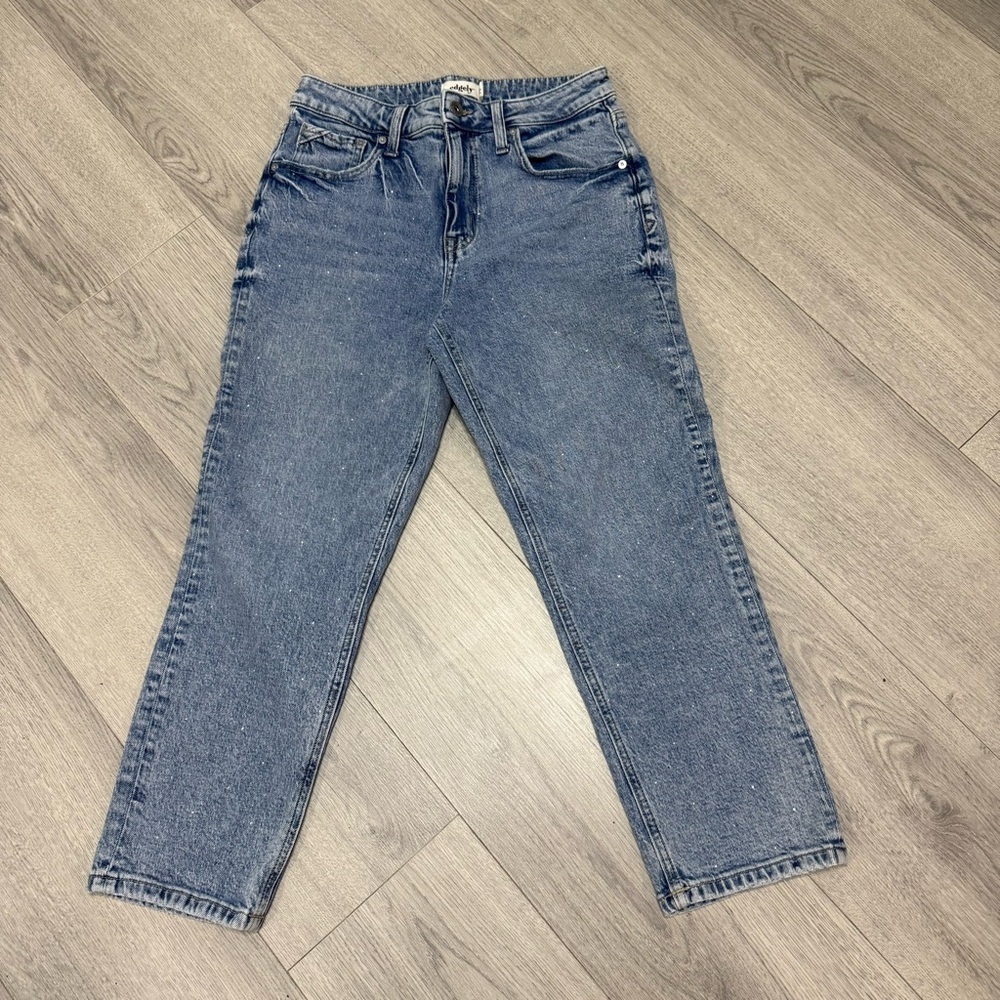 EDGELY by Maurice’s High Rise Slim‎ Straight Ankle Sparkly Women's Jeans Size 6